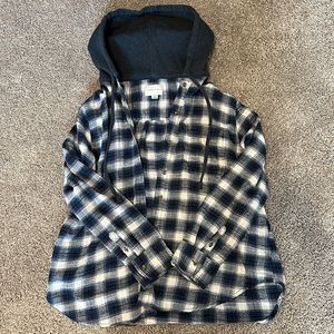 American Eagle hooded flannel, size small